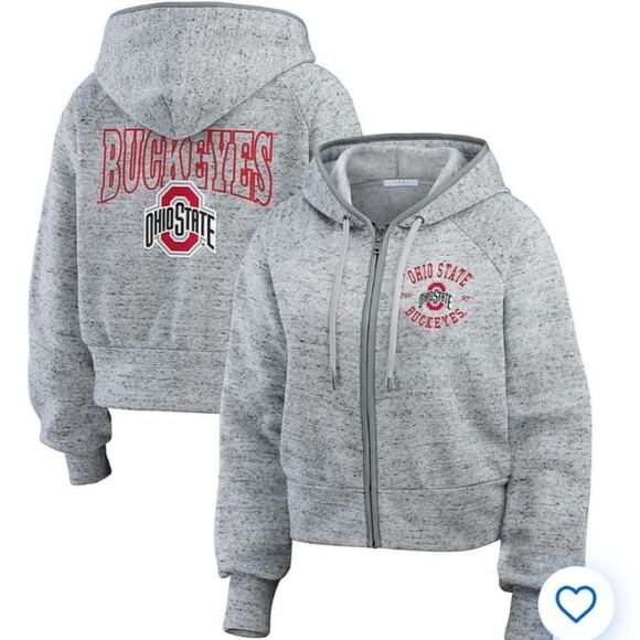 Ohio State Buckeyes WEAR by Erin Andrews  Full-Zip Hoodie Heather Gray NWT $98 - Picture 1 of 9